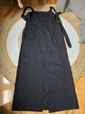 Futur Collective x Jenny K Lopez Classic Black Tie-Shoulder Maxi Dress